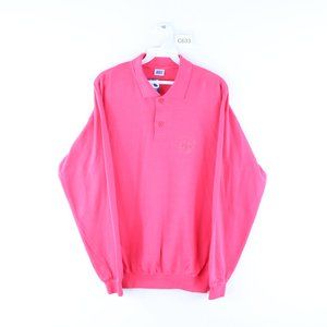 Vintage Asics Collared Long Sleeve Sweatshirt Pink